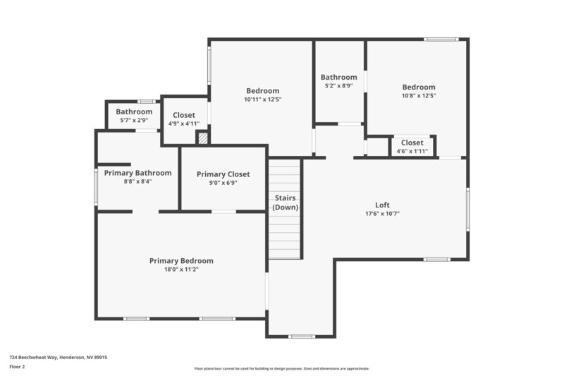 2,255/Mo, 724 Beechwheat Way Henderson, NV 89015 Floorplan View 2