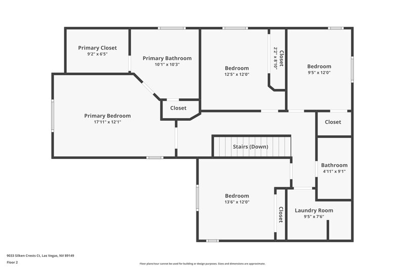 2,170/Mo, 9033 Silken Crests Ct Las Vegas, NV 89149 Floor Plan View 2