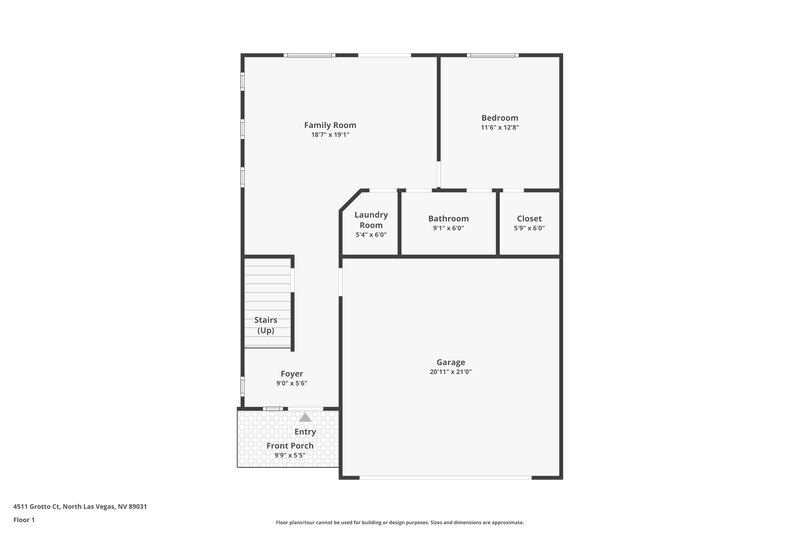 1,900/Mo, 4511 Grotto Ct North Las Vegas, NV 89031 Floor Plan View