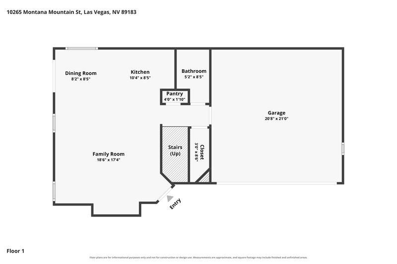 2,220/Mo, 10265 Montana Mountain Street Las Vegas, NV 89183 Floor Plan View