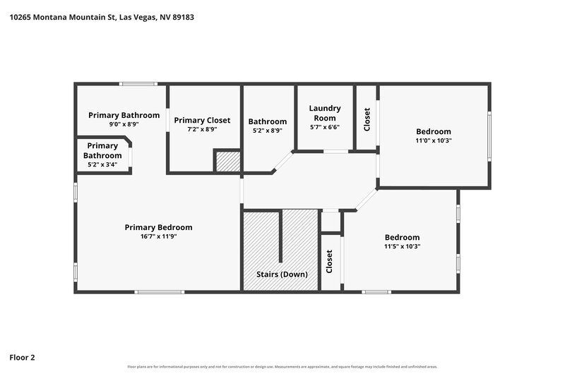 2,220/Mo, 10265 Montana Mountain Street Las Vegas, NV 89183 Floor Plan View 2