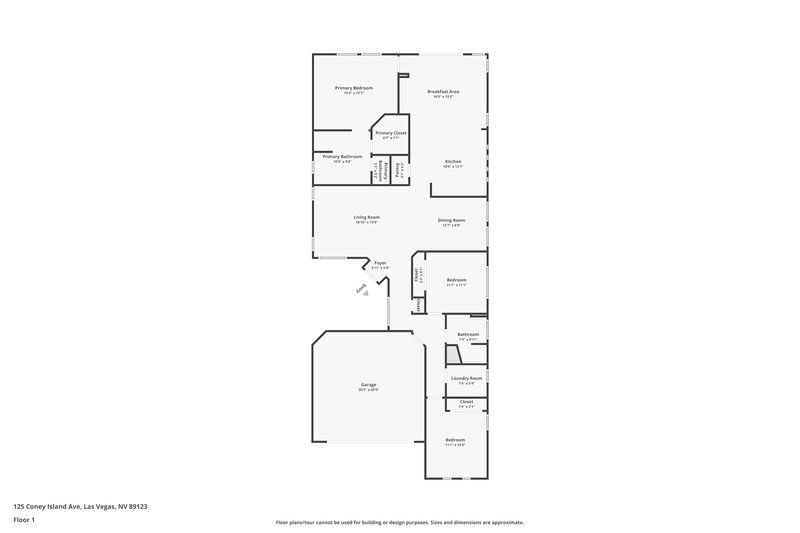 3,080/Mo, 125 Coney Island Ave Las Vegas, NV 89123 Floor Plan View