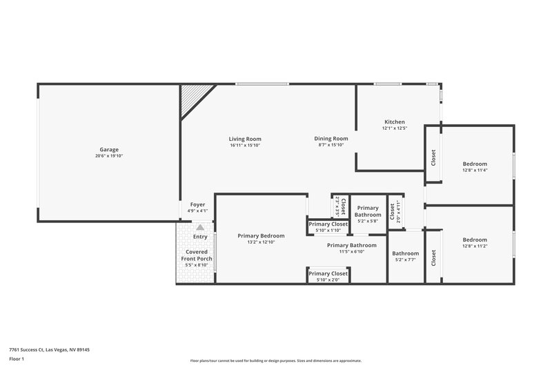 2,030/Mo, 7761 Success Ct Las Vegas, NV 89145 Floor Plan View