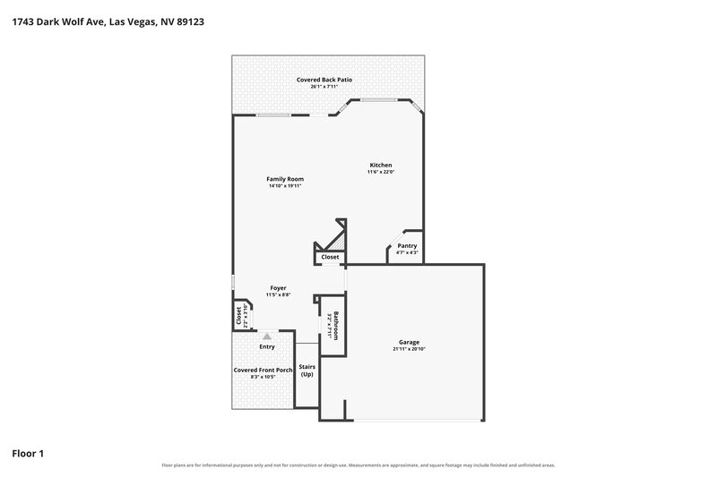 2,460/Mo, 1743 Dark Wolf Ave Las Vegas, NV 89123 Floor Plan View