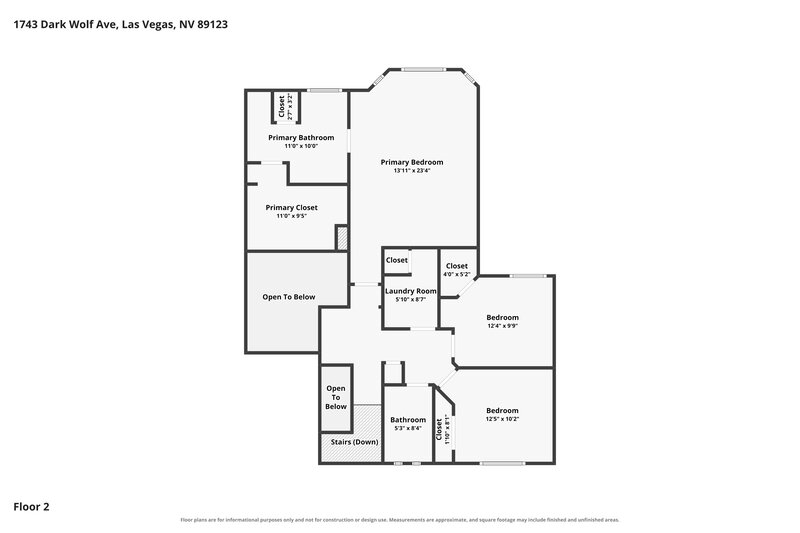 2,460/Mo, 1743 Dark Wolf Ave Las Vegas, NV 89123 Floor Plan View 2