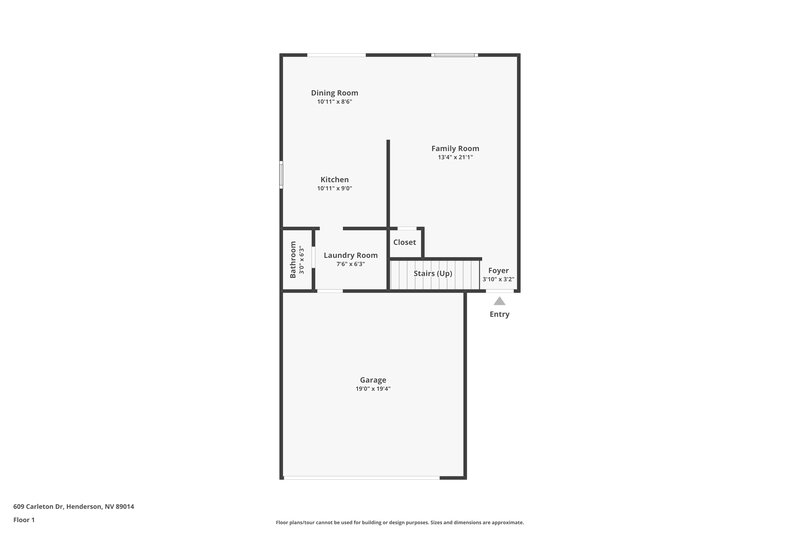 1,990/Mo, 609 Carleton Dr Henderson, NV 89014 Floor Plan View