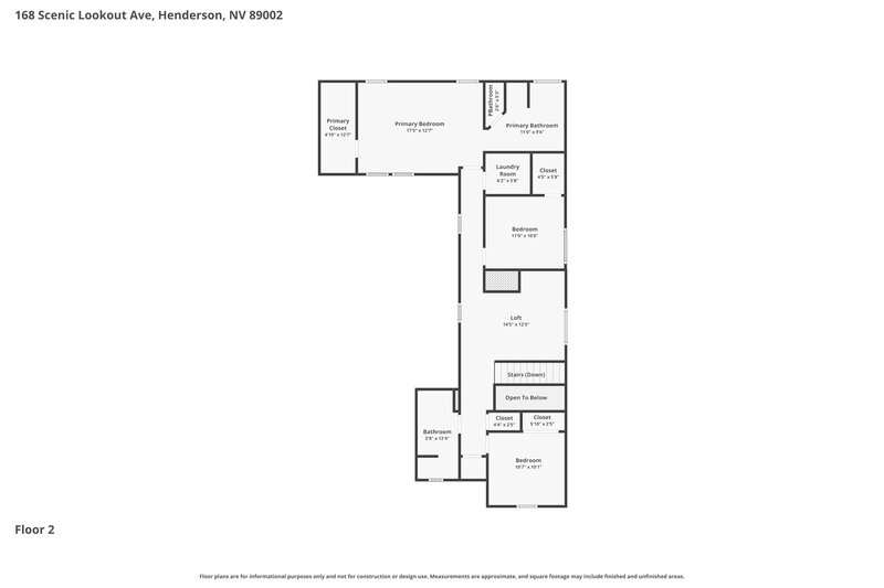 2,205/Mo, 168 Scenic Lookout AVE Henderson, NV 89002 Floor Plan View 2