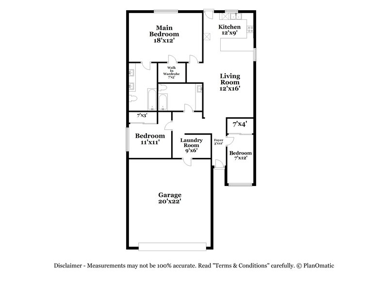 1,795/Mo, 1608 Wendell Williams Ave Las Vegas, NV 89106 Floor Plan View