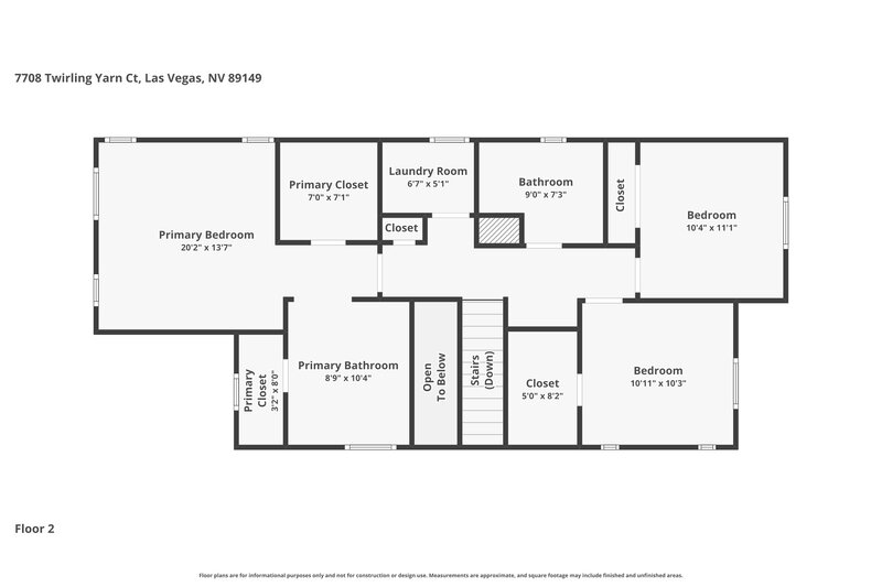 2,065/Mo, 7708 Twirling Yarn Ct Las Vegas, NV 89149 Floor Plan View 2