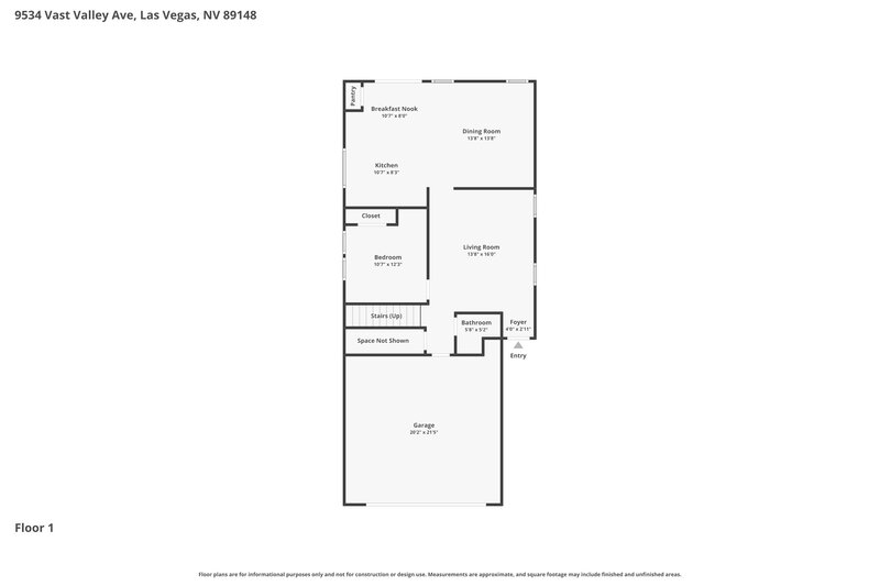 2,415/Mo, 9534 Vast Valley Ave Las Vegas, NV 89148 Floor Plan View
