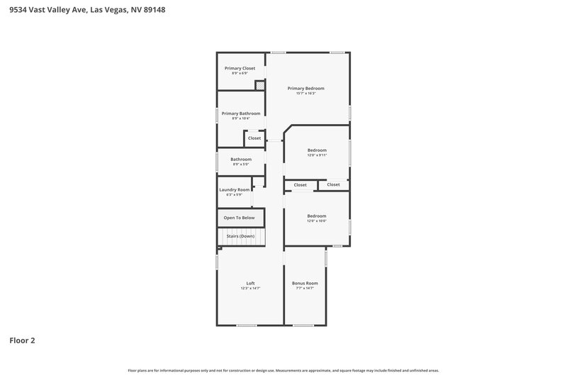 2,415/Mo, 9534 Vast Valley Ave Las Vegas, NV 89148 Floor Plan View 2