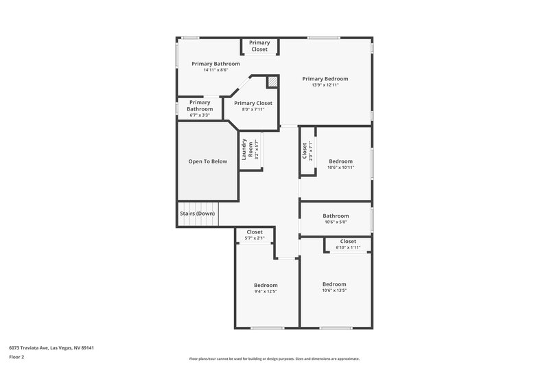 1,965/Mo, 6073 Traviata Ave Las Vegas, NV 89141 Floor Plan View 2