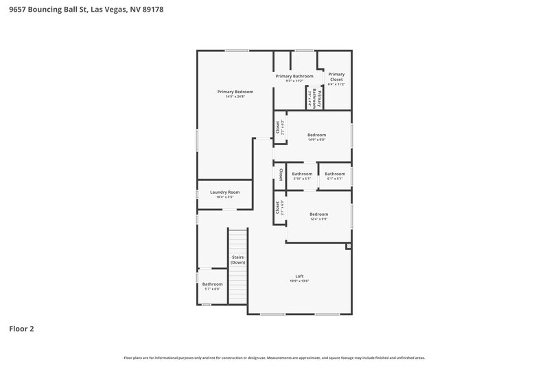 2,555/Mo, 9657 Bouncing Ball St Las Vegas, NV 89178 Floor Plan View 2