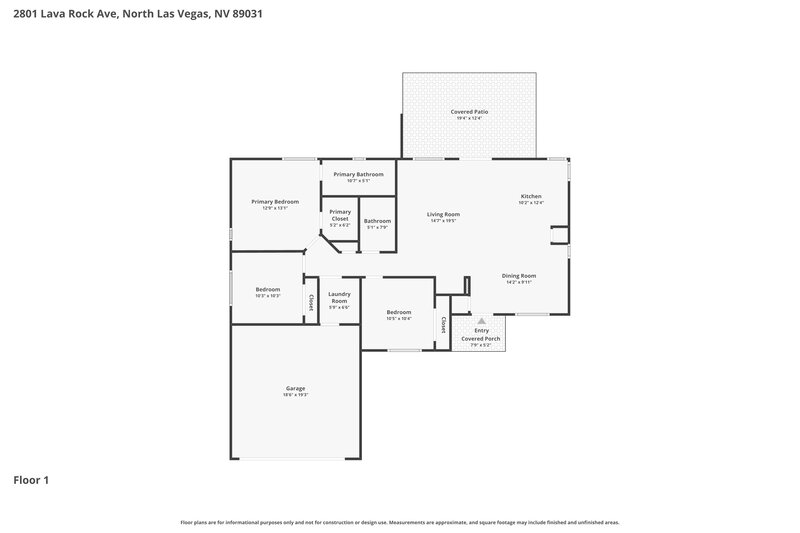 2,170/Mo, 2801 Lava Rock Ave North Las Vegas, NV 89031 Floor Plan View