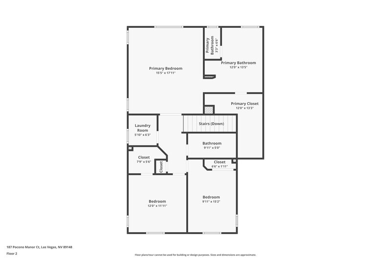 2,240/Mo, 187 Pocono Manor Ct Las Vegas, NV 89148 Floor Plan View 2