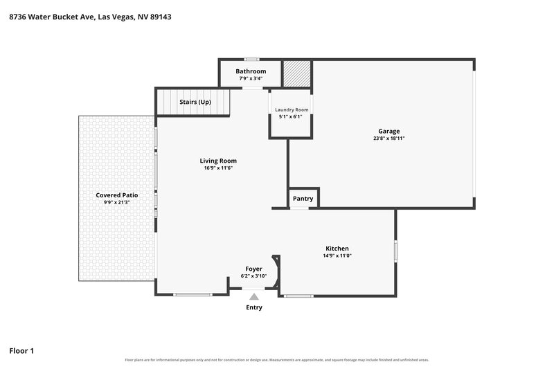 2,025/Mo, 8736 Water Bucket Ave Las Vegas, NV 89143 Floor Plan View