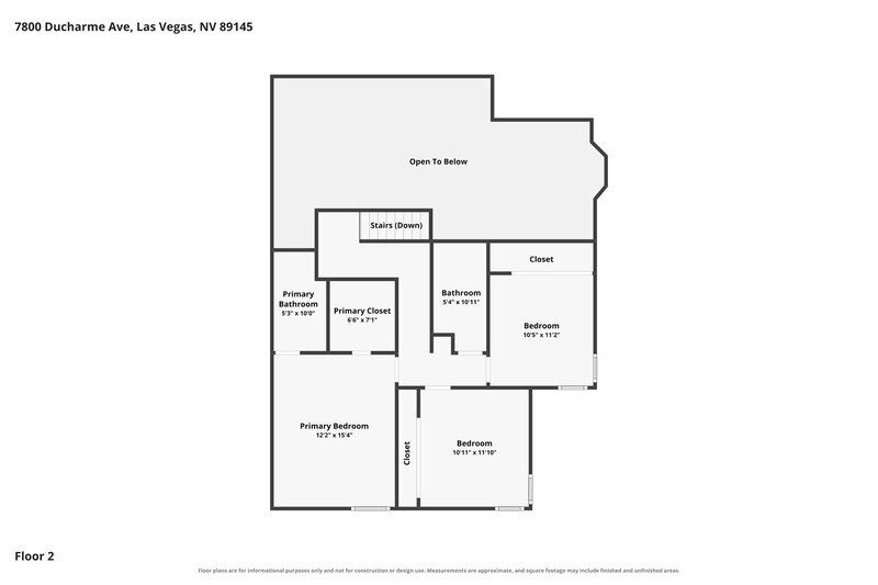 2,155/Mo, 7800 Ducharme Ave Las Vegas, NV 89145 Floor Plan View 2