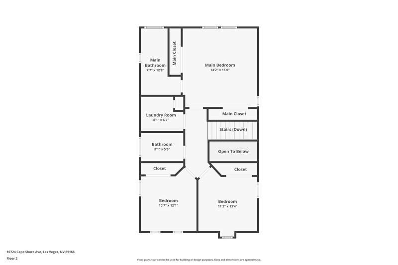 2,100/Mo, 10724 Cape Shore Avenue Las Vegas, NV 89166 Floor Plan View 2