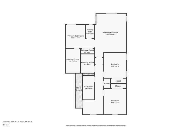 2,150/Mo, 7765 Lots Hills Dr Las Vegas, NV 89179 Floor Plan View 2