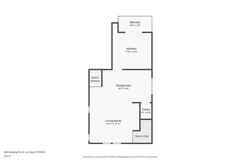 2,050/Mo, 6644 Weeping Pine Las Vegas, NV 89149 Floor Plan View 3