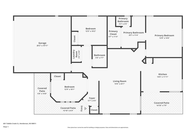 2,085/Mo, 601 Tobble Creek Ct Henderson, NV 89011 Floor Plan View