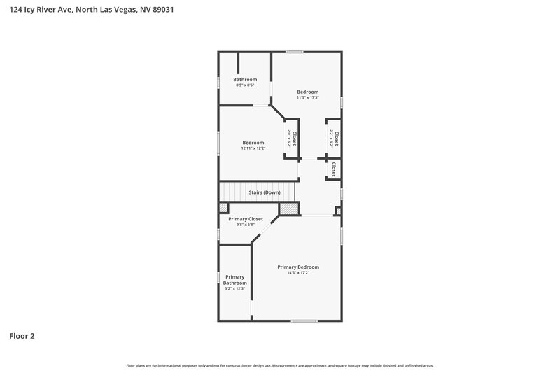 2,065/Mo, 124 Icy River Ave North Las Vegas, NV 89031 Floor Plan View 2