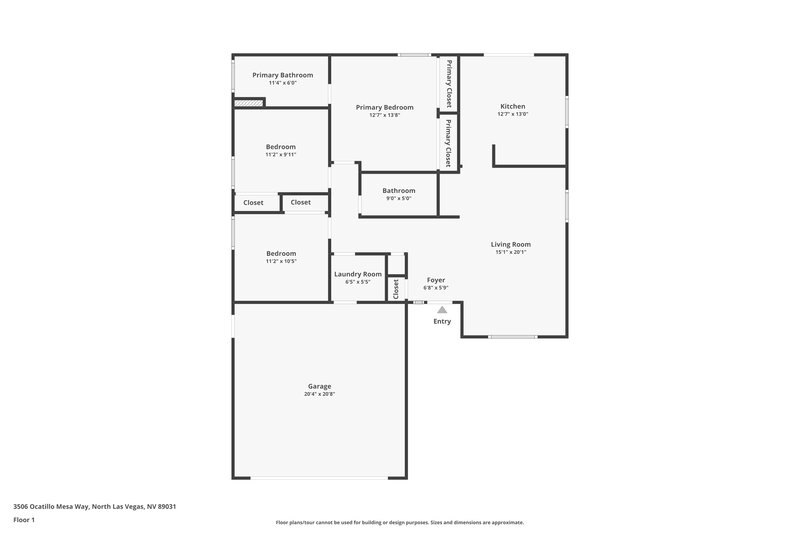 1,890/Mo, 3506 Ocatillo Mesa Way North LAs Vegas, NV 89031 Floor Plan View