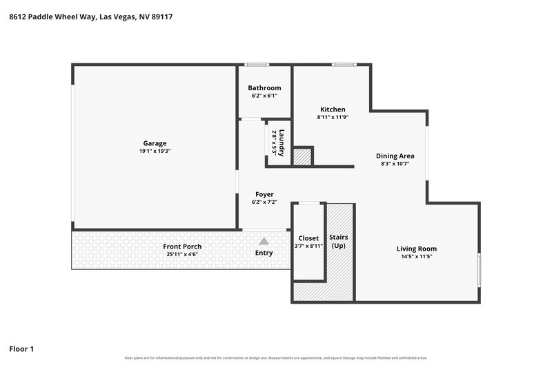 2,145/Mo, 8612 Paddle Wheel Way Las Vegas, NV 89117 Floor Plan View