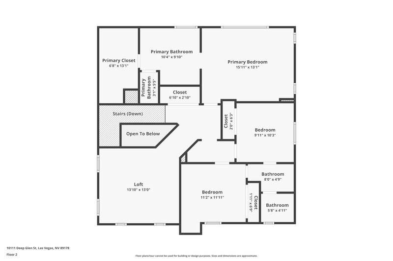 2,325/Mo, 10111 Deep Glen St Las Vegas, NV 89178 Floor Plan View 2