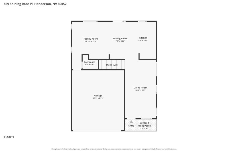 2,335/Mo, 869 Shining Rose Place Henderson, NV 89052 Floor Plan View