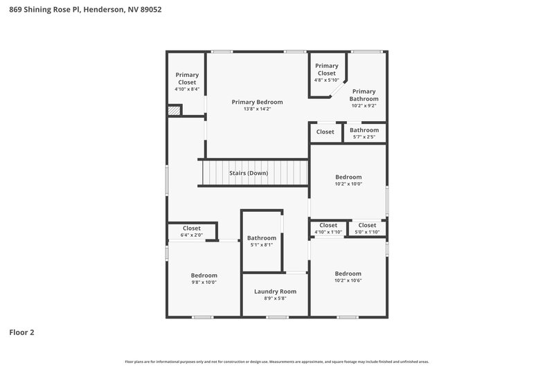 2,335/Mo, 869 Shining Rose Place Henderson, NV 89052 Floor Plan View 2