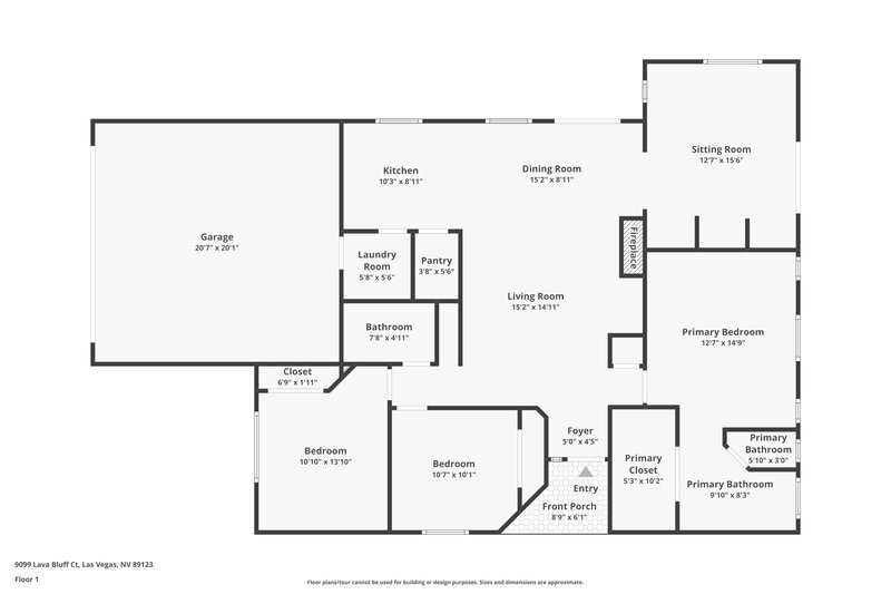1,940/Mo, 9099 Lava Bluff Ct Las Vegas, NV 89123 Floor Plan View