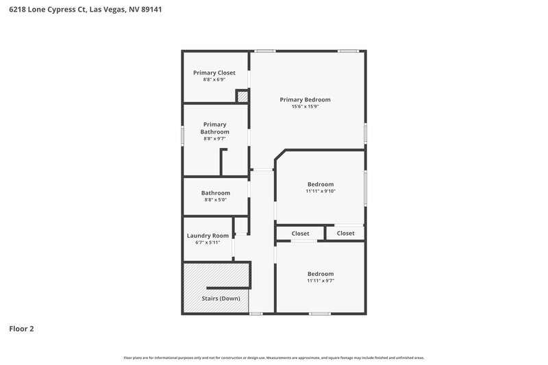 2,130/Mo, 6218 Lone Cypress Ct Las Vegas, NV 89141 Floor Plan View