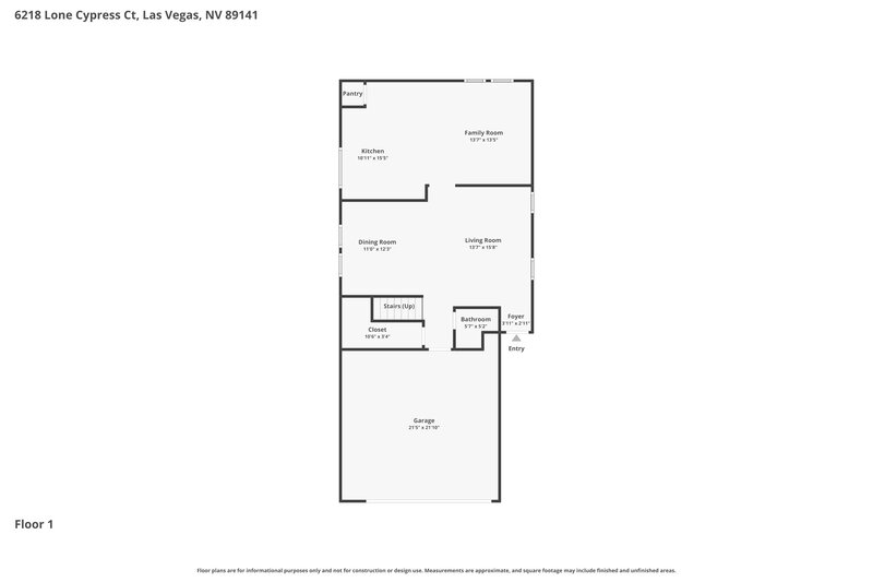2,130/Mo, 6218 Lone Cypress Ct Las Vegas, NV 89141 Floor Plan View 2