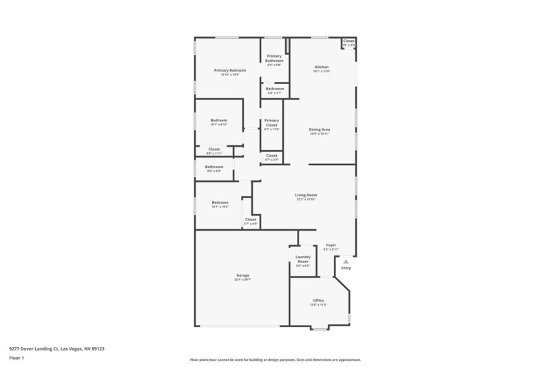 2,090/Mo, 9277 Dover Landing Ct Las Vegas, NV 89123 Floorplan View
