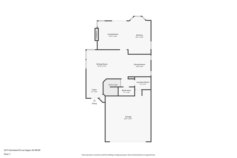 2,605/Mo, 2317 Homeland St Las Vegas, NV 89128 Floor Plan View