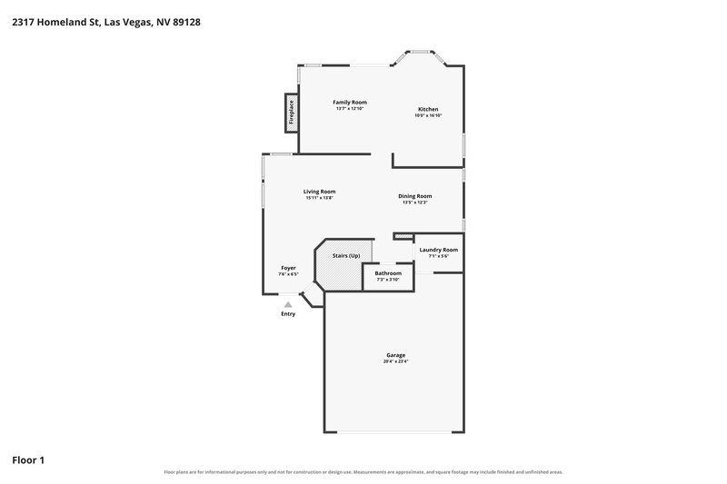 2,285/Mo, 2317 Homeland St Las Vegas, NV 89128 Floor Plan View