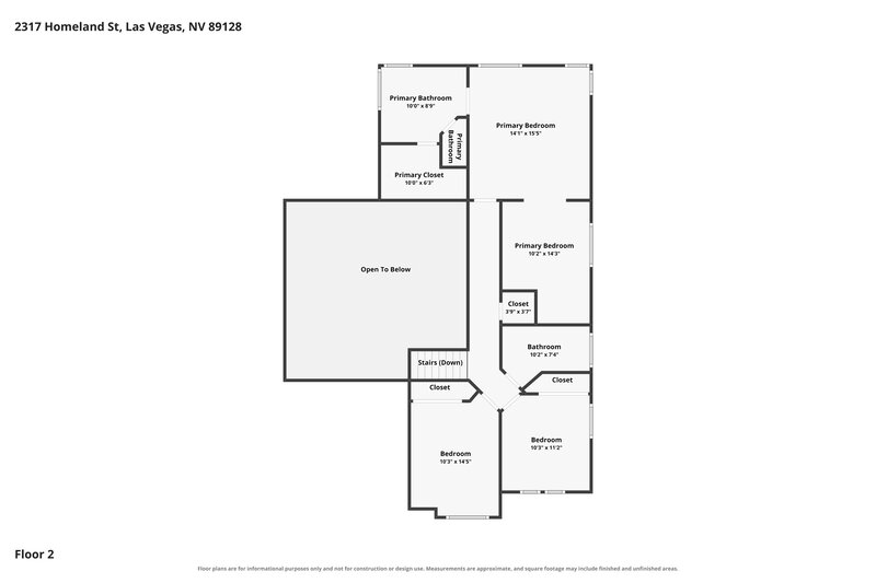 2,285/Mo, 2317 Homeland St Las Vegas, NV 89128 Floor Plan View 2