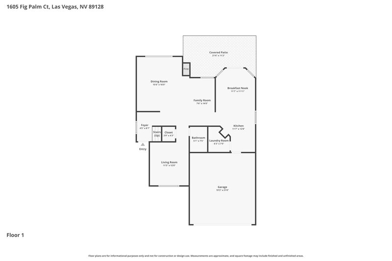 2,175/Mo, 1605 Fig Palm Ct Las Vegas, NV 89128 Floor Plan View