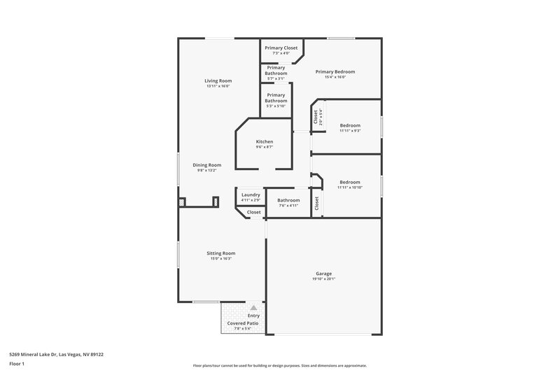1,930/Mo, 5269 Mineral Lake Dr Las Vegas, NV 89122 Floor Plan View
