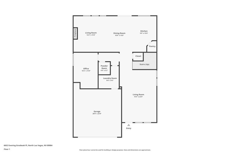 2,575/Mo, 6652 Evening Grosbeak Pl North Las Vegas, NV 89084 Floor Plan View