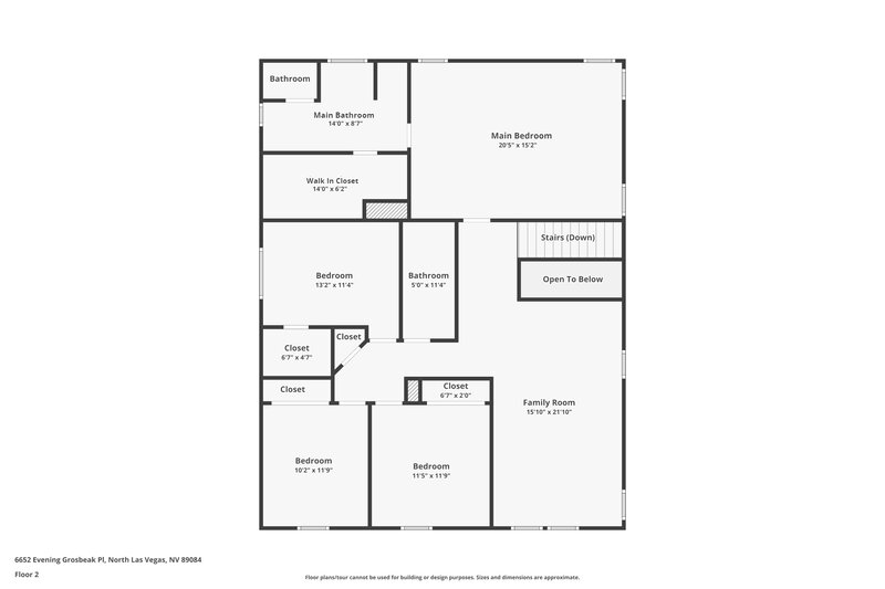 2,575/Mo, 6652 Evening Grosbeak Pl North Las Vegas, NV 89084 Floor Plan View 2