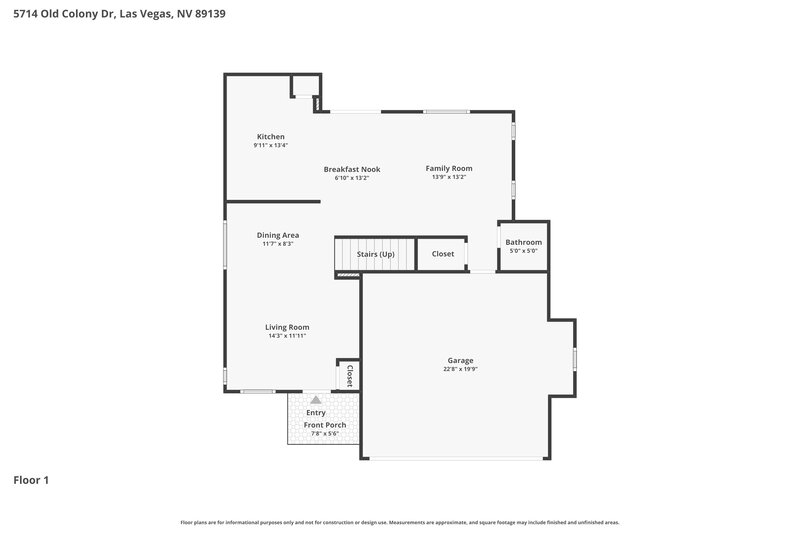 2,185/Mo, 5714 Old Colony Dr Las Vegas, NV 89139 Floor Plan View