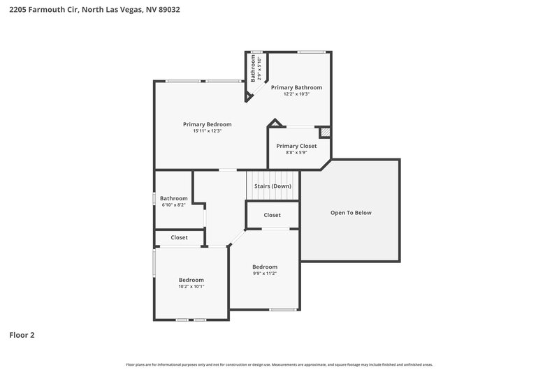 0/Mo, 2205 Farmouth Cir North Las Vegas, NV 89032 Floor Plan View 2