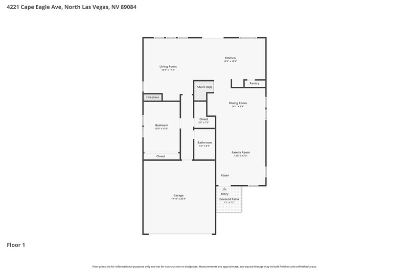 3,035/Mo, 4221 Cape Eagle Ave North Las Vegas, NV 89084 Floor Plan View