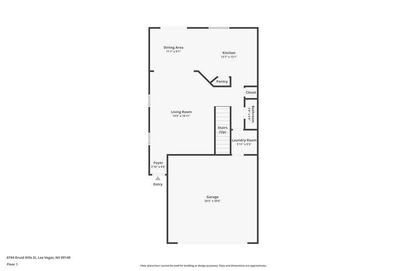 1,795/Mo, 6744 Druid Hills St Las Vegas, NV 89149 Floor Plan View