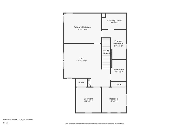 1,795/Mo, 6744 Druid Hills St Las Vegas, NV 89149 Floor Plan View 2