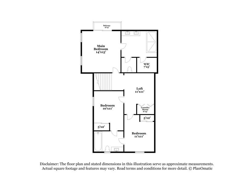 1,910/Mo, 10521 W Gilmore Ave Las Vegas, NV 89129 Floor Plan View 2
