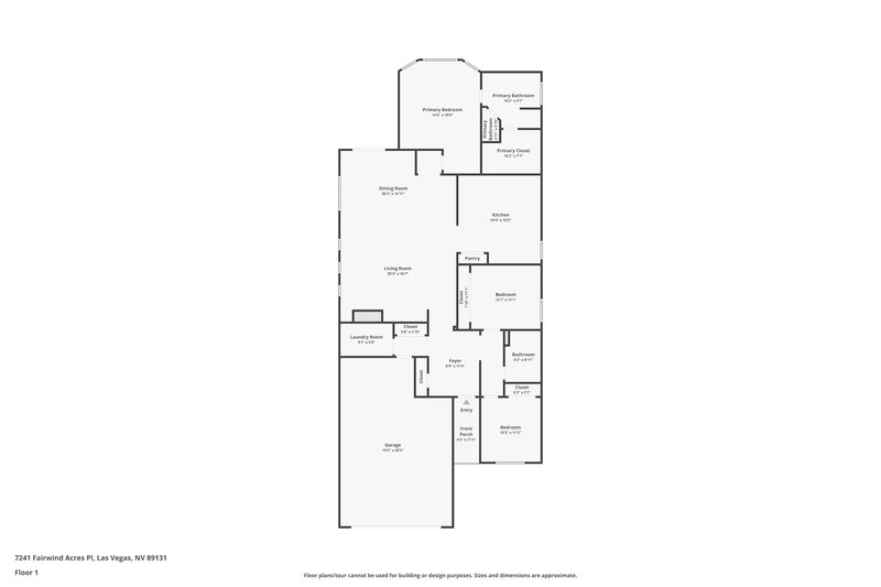 2,340/Mo, 7241 Fairwind Acres Pl Las Vegas, NV 89131 Floor Plan View