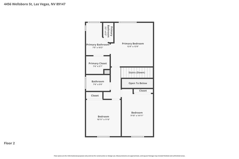 2,145/Mo, 4456 Wellsboro St Las Vegas, NV 89147 Floor Plan View 2